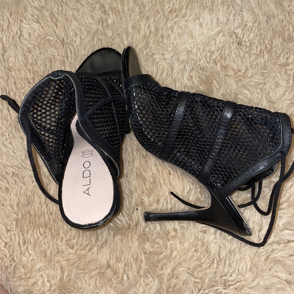 ALDO heels, mesh black, 6.5 worn a few times
